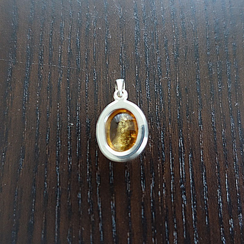 【送料無料】シトリン13mm×11.5mm オーバル型ペンダントトップ《自分軸/緊張緩和/リラックス》silver925【ポスト投函対応可能商品】