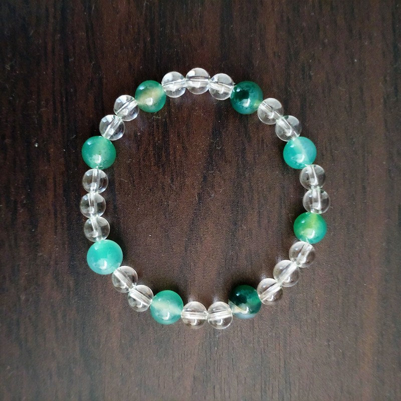 グリーンアゲート&モスアゲート ブレスレット《178mm/ストレス緩和/心身のバランス》【ポスト投函対応可能商品】