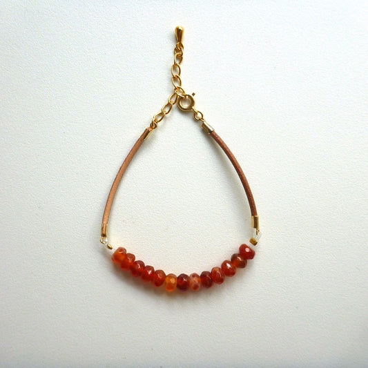 Fire Agate(ファイアーアゲート)皮ひもタイプ“アジャスター付”
