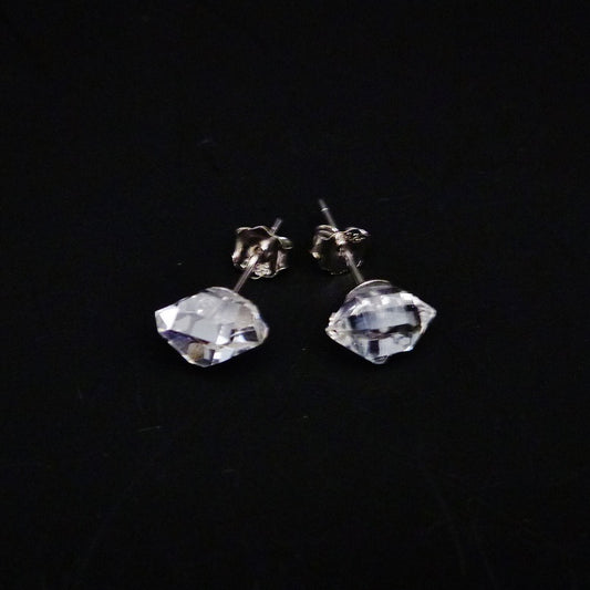 ハーキマーダイヤモンド原石 スタッズピアス(ペア)SILVER925