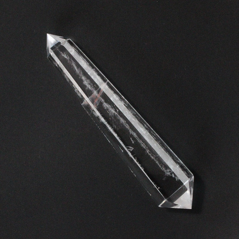 水晶ダブルターミネーター(ポイント・両剣)《磨き》12.4cm クリア!