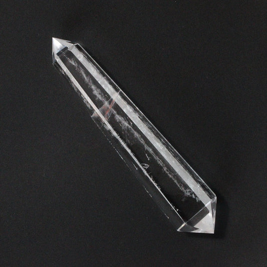 水晶ダブルターミネーター(ポイント・両剣)《磨き》12.4cm クリア!