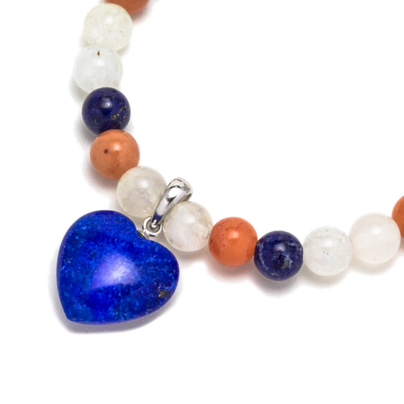 HEART FULL MOON(ピンク・アゼツライト/ラピスラズリ)ハートチャーム付【ポスト投函対応可能商品】