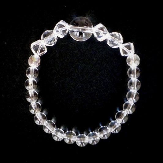 Crystal A-水晶ブレスレット(水晶/オーロラクリスタル)【ポスト投函対応可能商品】