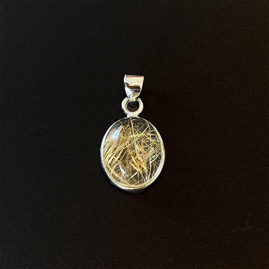 【送料無料】ルチルクォーツSA オーバル型ペンダントトップ《12.5mm×11mm》