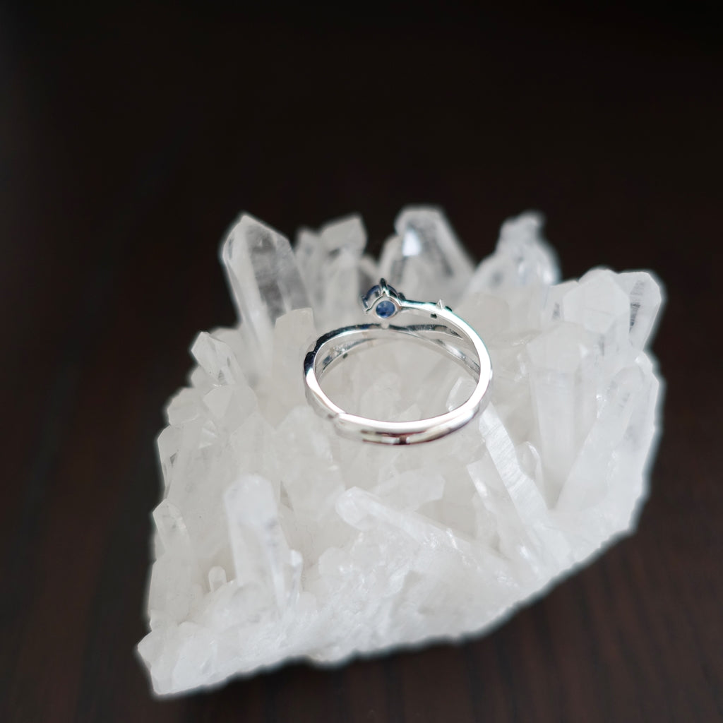 【送料無料】サファイア デザインリング(指輪)フリーサイズ《神聖・守護・サードアイ》Silver925【ポスト投函対応可能商品】