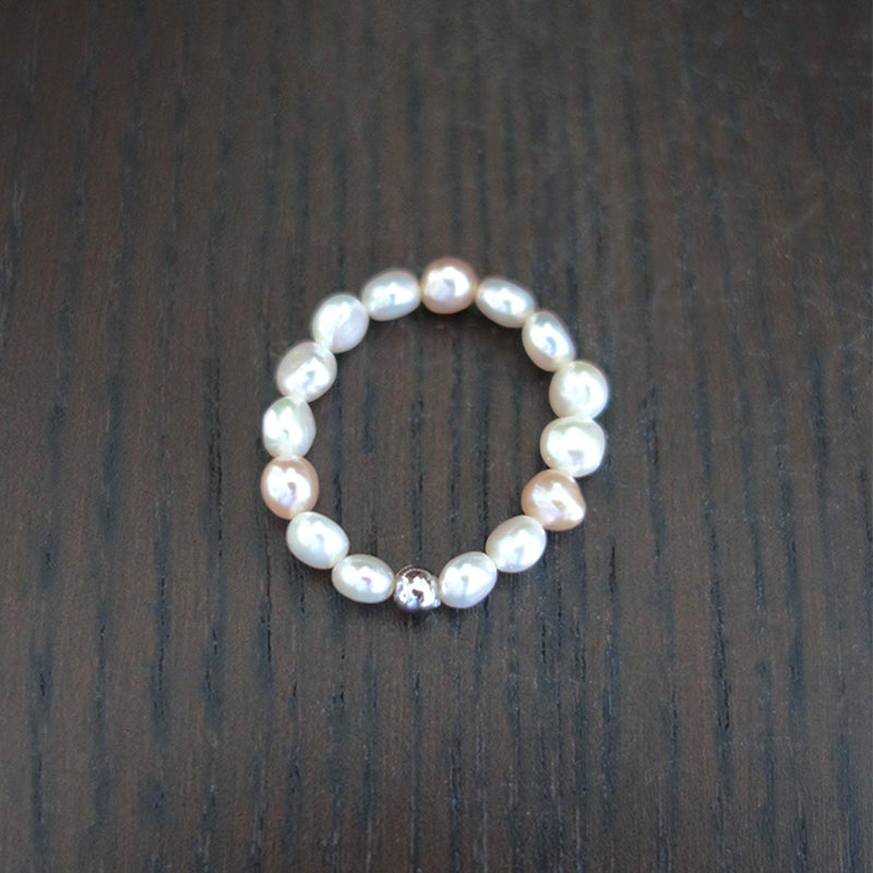 淡水パール 小粒リング 《16号/ビーズサイズ 4~5mm 厚み3mm》【ポスト投函対応可能商品】