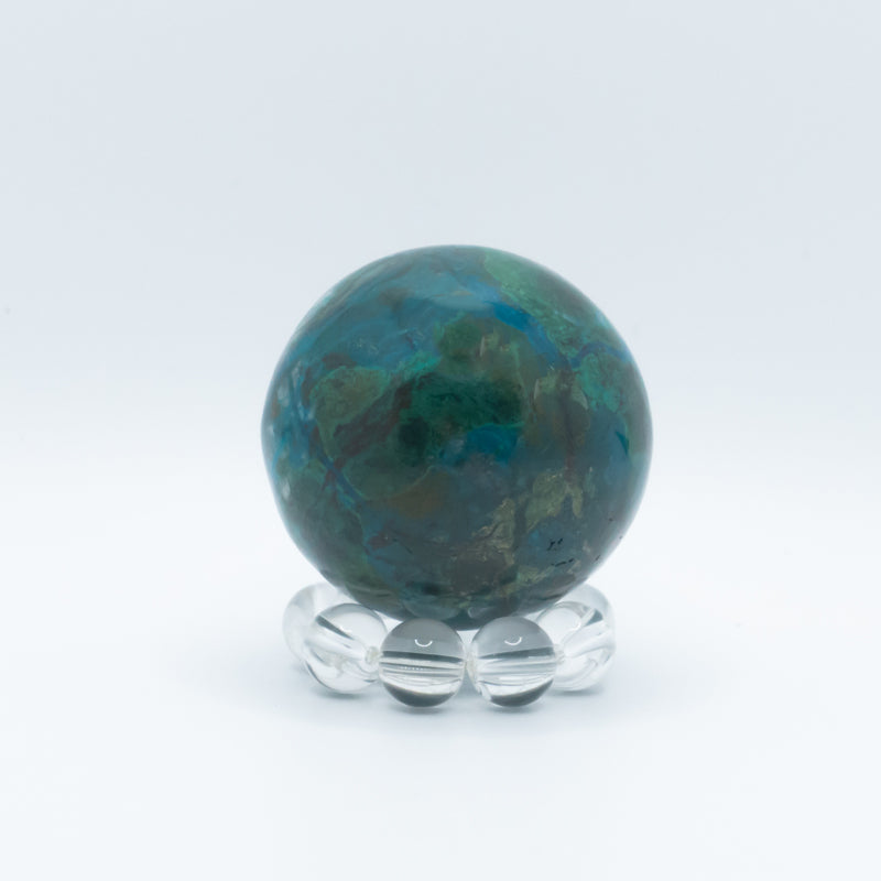 【送料無料】クリソコラ丸玉 SAグレード《35mm球》水晶台座付