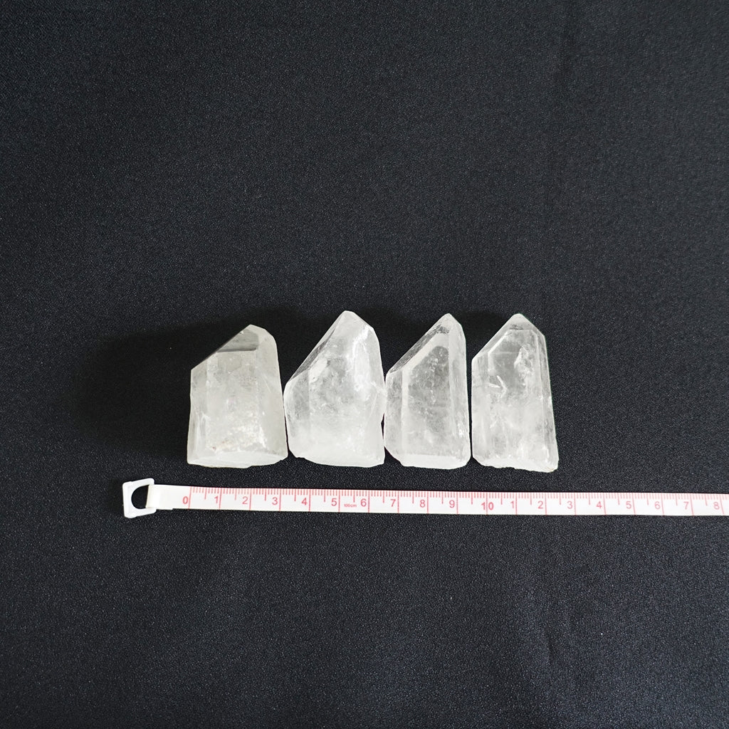 【送料無料】結界用水晶ポイント4本セット226g《ブラジル産/底カット/自立》◎使用方法説明書付