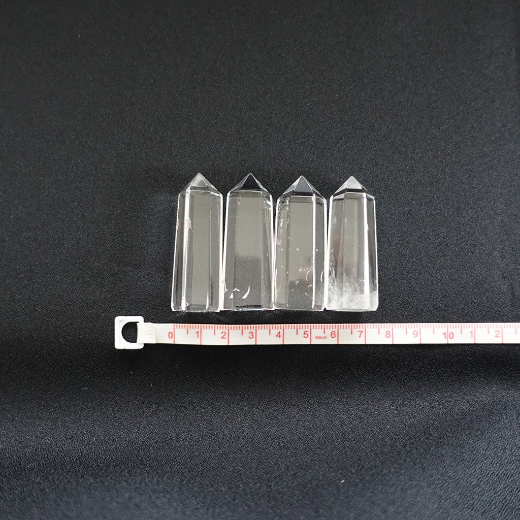 【送料無料】結界用水晶ポイント4本セット93.5g《ブラジル産/底カット/ポリッシュ/自立》◎使用方法説明書付