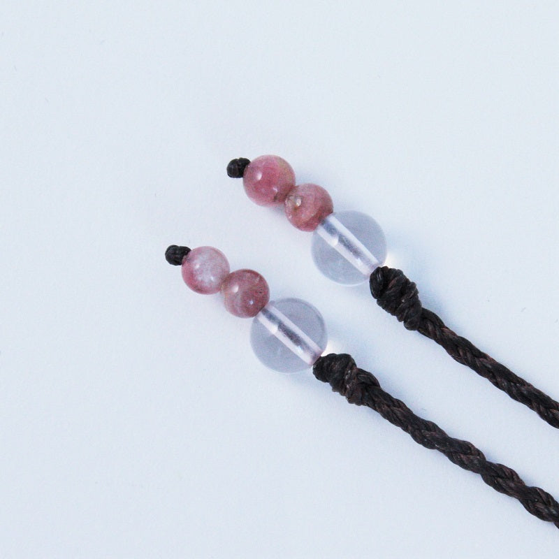 【送料無料】インカローズ・マクラメ編みネックレス25mm《豊かな愛・美・心の健康》