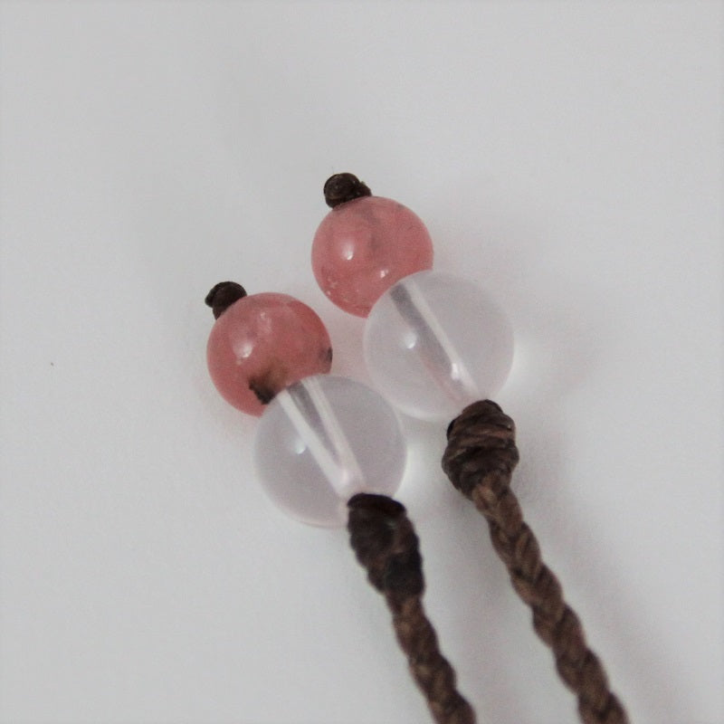 【送料無料】インカローズ・マクラメ編みネックレス30mm《豊かな愛・美・心の健康》