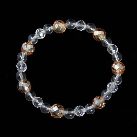 ゴールデンオーラ&水晶ブレスレット《金運/幸運/光》【ポスト投函対応可能商品】