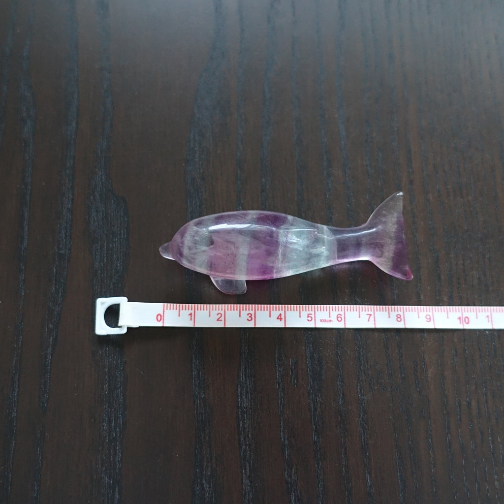 フローライト イルカ彫刻《8cm》No.3