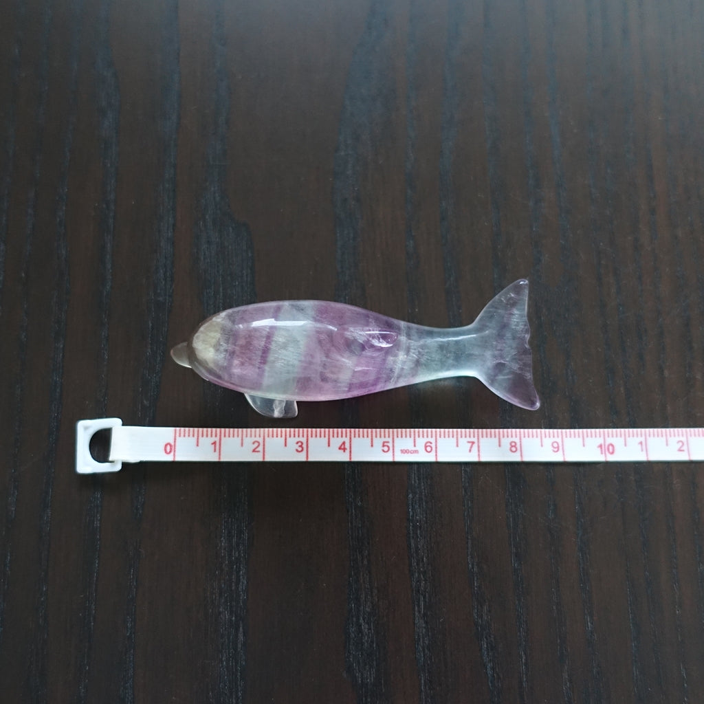 フローライト イルカ置物《彫刻/8cm》No.4