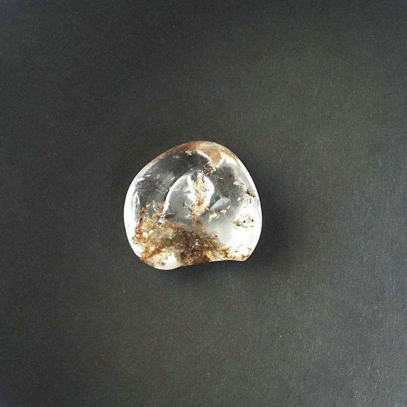 ガーデンクォーツ タンブル27mm/18g《レンズ型/茶》