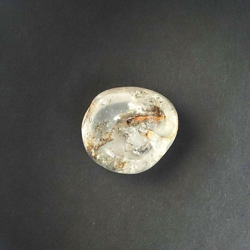 ガーデンクォーツ タンブル30mm/22g《レンズ型/緑&茶》