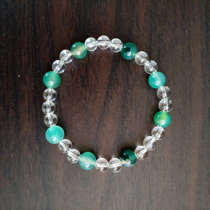 グリーンアゲート＆モスアゲート ブレスレット《178mm/ストレス緩和/心身のバランス》【ポスト投函対応可能商品】