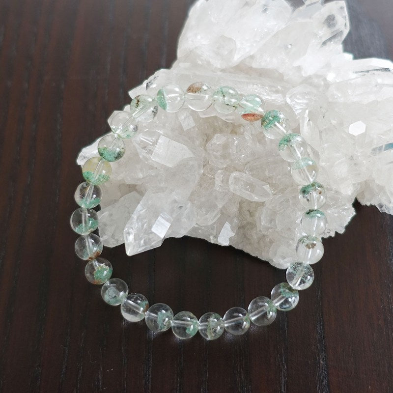 【送料無料】グリーンファントムクォーツ ブレスレット《176mm/再生・希望・ステップアップ》【ポスト投函対応可能商品】