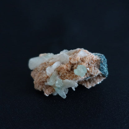 グリーンアポフィライト＆スティルバイト/ヒューランダイト 共生鉱物 原石《29.3g/レア！》