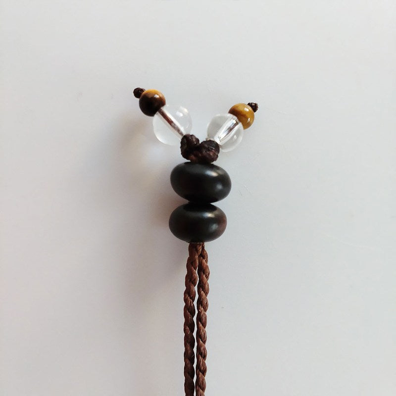 【送料無料】タイガーアイ マクラメ編みネックレス《33mm×24mm》ポジティブな輝き・自己実現【ポスト投函対応可能商品】