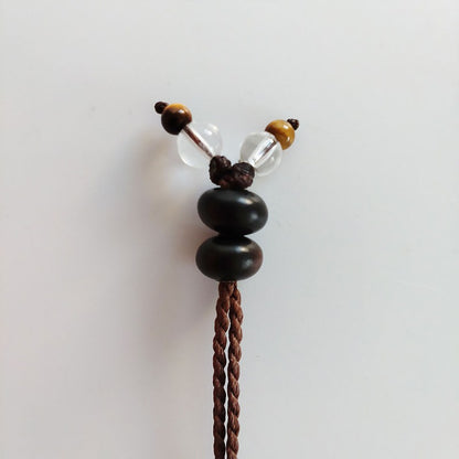 【送料無料】タイガーアイ マクラメ編みネックレス《33mm×24mm》ポジティブな輝き・自己実現【ポスト投函対応可能商品】