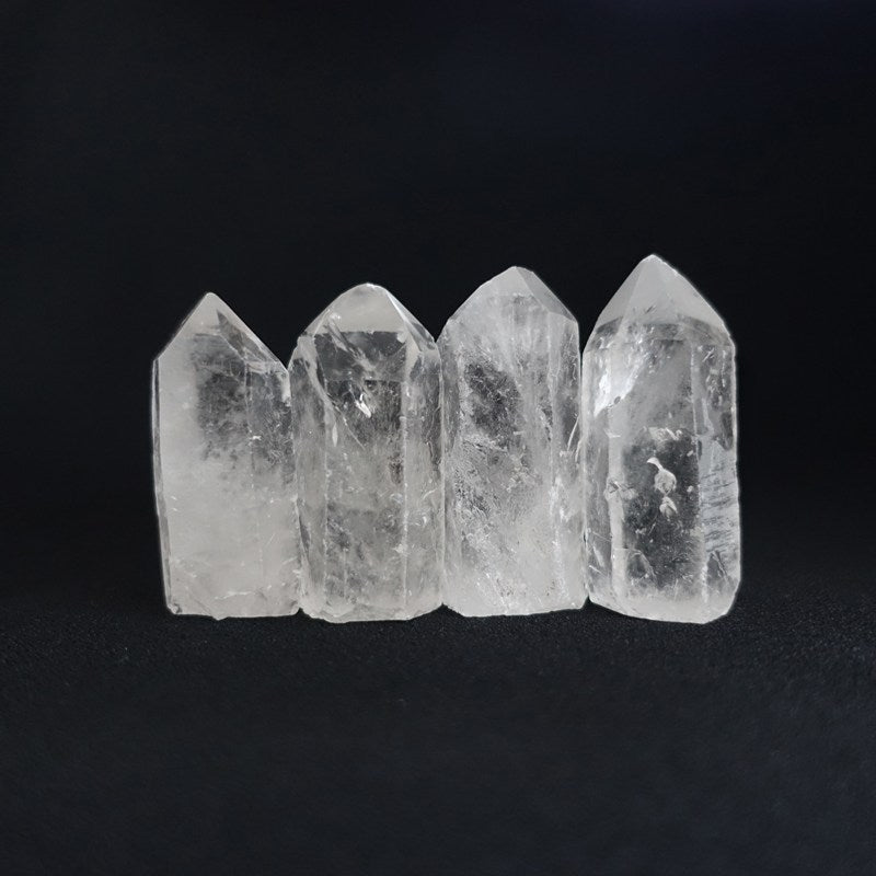 結界用水晶原石4本セット《50mm～54mm/163g/ブラジル産 /底カット/自立》◎使用方法説明書付