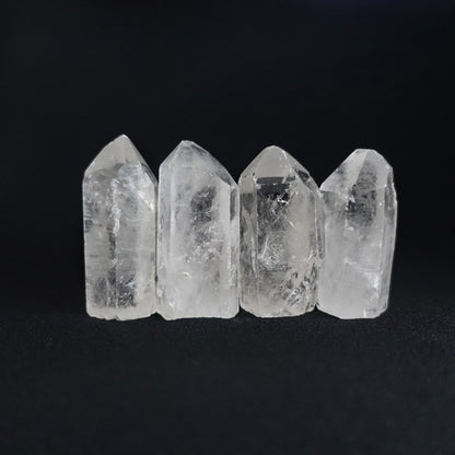 結界用水晶原石4本セット《50mm～54mm/163g/ブラジル産 /底カット/自立》◎使用方法説明書付