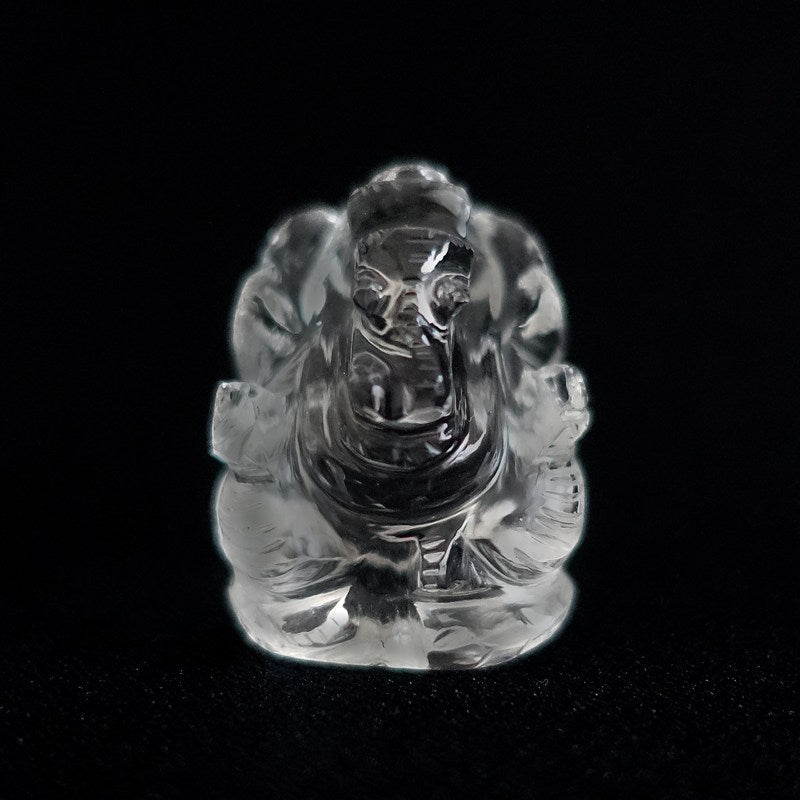 【送料無料】ヒマラヤ水晶ガネーシャ像（ガネーシュヒマール産/32mm21.7g）富・智恵・学問・商売繁盛の守り神