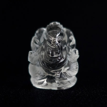 【送料無料】ヒマラヤ水晶ガネーシャ像（ガネーシュヒマール産/32mm21.7g）富・智恵・学問・商売繁盛の守り神