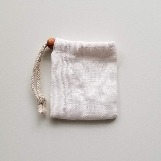 ヘンプ巾着(麻袋)ホワイトS“タンブルや原石の持ち運びに”S-20-14