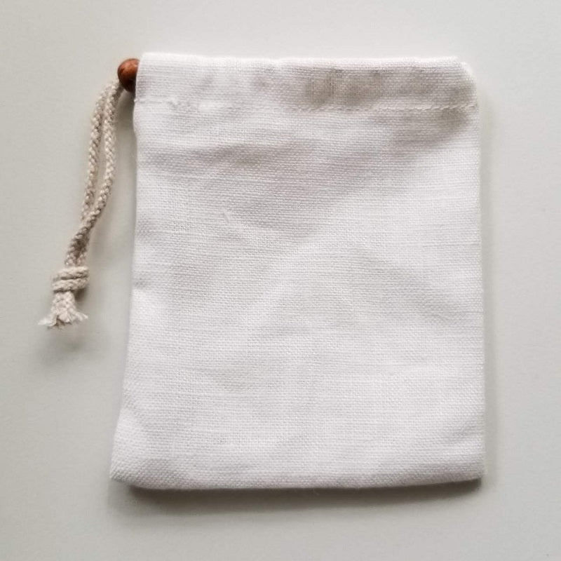 ヘンプ巾着(麻袋)ホワイトLL“タンブルや原石の持ち運びに”LL-20-4